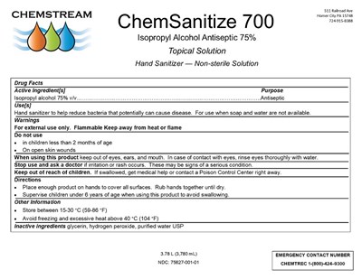 Image Description (Chemsanitize 700 Label 3.78 L (1 Gal))